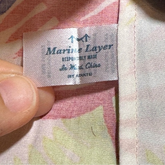 🌻 MARINE LAYER Palm Print Verdure Shift Dress size Medium - Picture 7 of 9